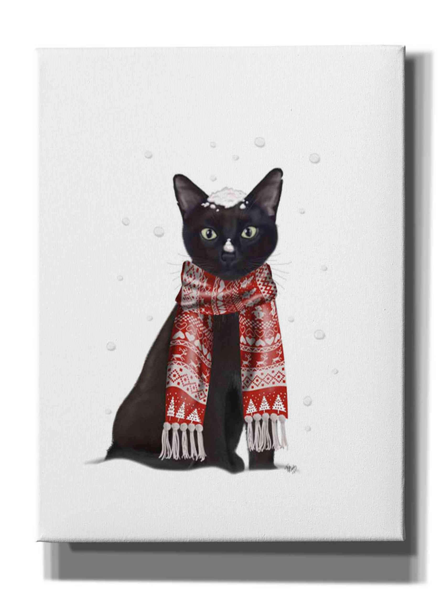 Amazon｜Epic Graffiti 黒猫 赤いスカーフ ジークレー キャンバス